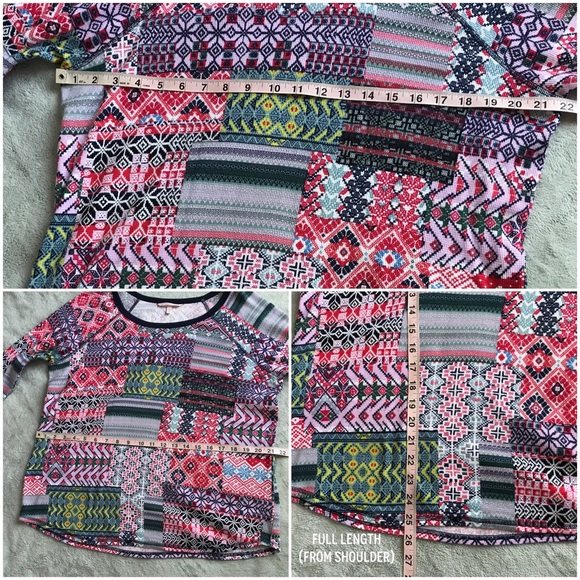 Victoria's Secret Fireside Patchwork Thermal Pajama PJ Waffle Top Large Sz L - Picture 11 of 11